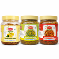 Parmapara Kerala authentic pickle combo 3× 1 kg each chilli pickle, Gajar mooli mix, lemon pickle